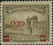 Stamp, Surcharged 0,20 on 2,5G, Haiti,  , Fortresses / Strongholds