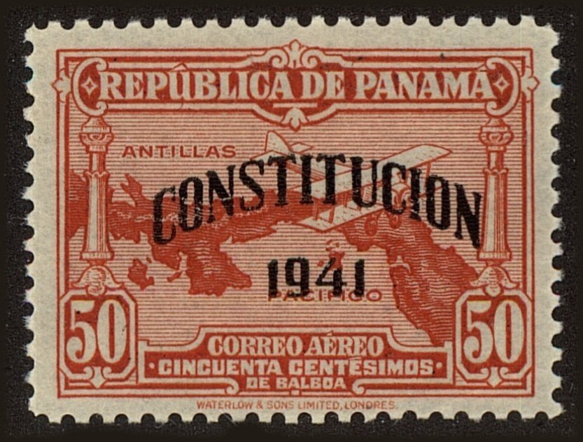 Airplane over Map of Panama  (overprint)