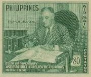 Stamp, Franklin D. Roosevelt with stamp collection, Philippines,  , Heads of State, Stamp Collectors, Stamps