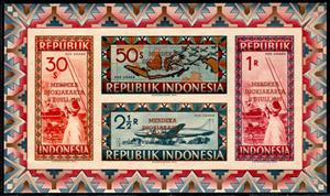 Souvenir Sheet, Vienna issues overprinted, Indonesia,  