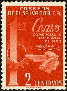 Stamp, Census Allegory, El Salvador,  