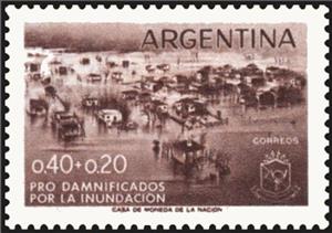 Stamp, Flooding, Argentina,  , Floodings
