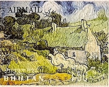 Stamp, Van Gogh, Bhutan,  , Paintings