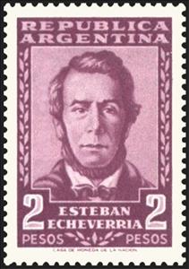 Stamp, Esteban Echeverría (1805-1851), Argentina,  , Famous People, Literary People (Poets and Writers)