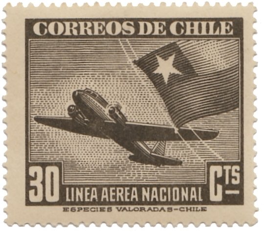 Plane and Chilean flag