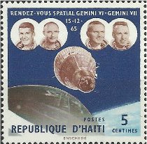 Stamp, Rendezvous of Gemini VI and VII, Haiti,  , Astronauts, Outer Space, Space Traveling, Spacecrafts