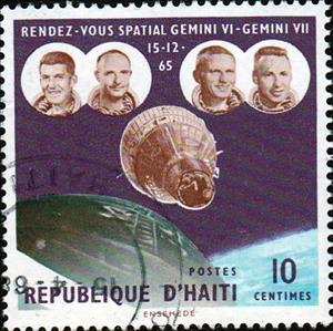 Stamp, Rendezvous of Gemini VI and VII, Haiti,  , Astronauts, Outer Space, Space Traveling, Spacecrafts