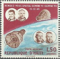 Stamp, Rendezvous of Gemini VI and VII, Haiti,  , Astronauts, Outer Space, Space Traveling, Spacecrafts