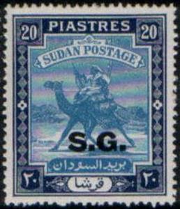 Stamp, Postman with Dromedary (Camelus dromedarius), Sudan,  , Camels