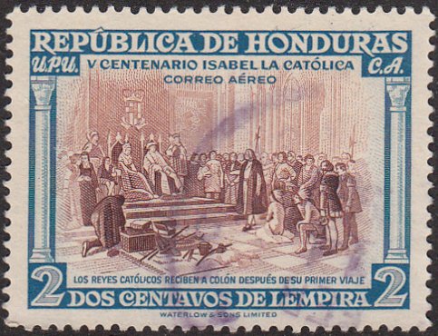 The catholic Majesties welcome Columbus after his first voy…