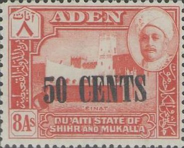 Surcharged with New Values 50c on 8a