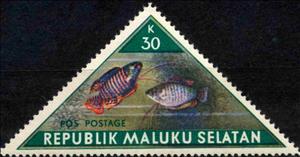 Stamp, Fish, Cinderellas,  , Animals (Fauna), Fishes, Triangle Stamps