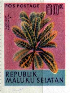 Stamp, Codiarum Vartegatum, Cinderellas,  , Flowers