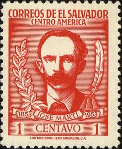 Stamp, José Martí (1853-1895), El Salvador,  , Heroes