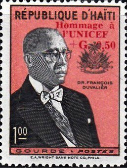 President Duvalier with UNICEF overprint