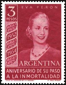 Stamp, Eva Peron, 2nd Anniv. of Death, Argentina,  , Famous People, Politicians, Women
