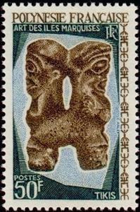 Stamp, Tikis, French Polynesia,  , Art