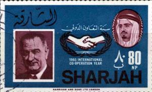 Stamp, President Lyndon B. Johnson, USA, Sharjah,  , People