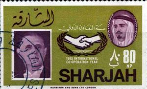 Stamp, President Charles de Gaulle, France, Sharjah,  , People