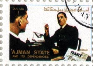 Stamp, Charles de Gaulle, Ajman,  , People