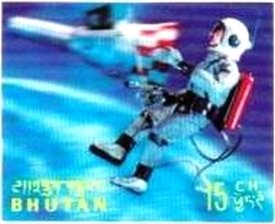 Stamp, Astronauts, Bhutan,  