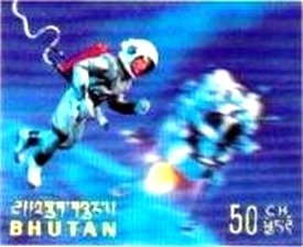 Stamp, Astronauts, Bhutan,  