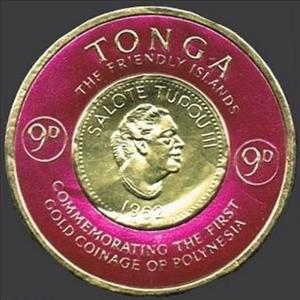 Stamp, Gold Coin, Tonga,  , Coins