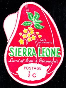 Stamp, Cola acuminata, Sierra Leone,  , Fruits, Nuts, Plants (Flora)