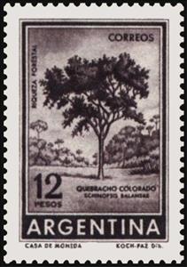 Stamp, Red Quebracho, Argentina,  , Plants (Flora), Trees