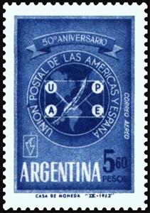 Stamp, 50 years of U.P.A.E.P., Argentina,  , Postal Unions