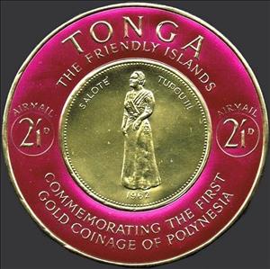 Stamp, Gold Coin, Tonga,  , Coins