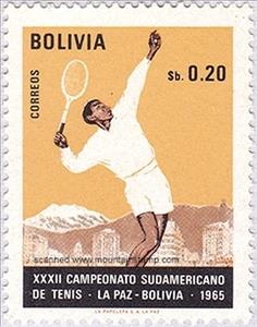 Stamp, Championnat su américain tennis, Bolivia,  , Tennis