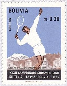 Stamp, Championnat su américain tennis, Bolivia,  , Tennis