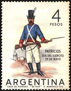 Stamp, Army Day, Argentina,  , Army, Uniforms