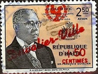 Overprinted with "Duvalier Ville" and UNICEF emblem