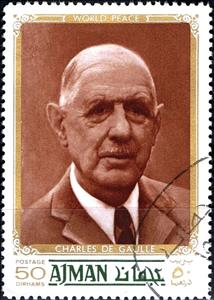 Stamp, Charles de Gaulle, Ajman,  