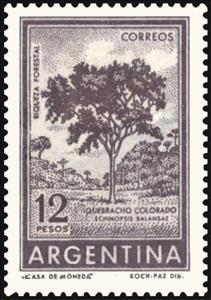 Stamp, Red Quebracho, Argentina,  , Plants (Flora), Trees
