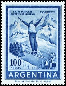 Stamp, Sport, Argentina,  , Ski-jump, Sport, Winter Sports