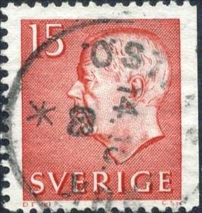 Stamp, King Gustaf VI Adolf, Sweden,  