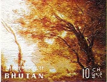 Stamp, Corot, Bhutan,  , Paintings