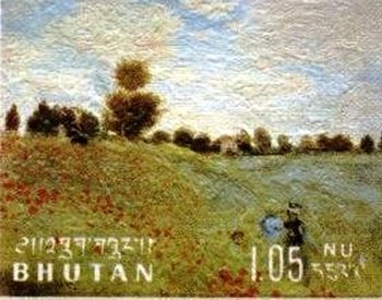 Stamp, Monet, Bhutan,  , Paintings