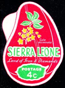 Stamp, Cola acuminata, Sierra Leone,  , Fruits, Nuts, Plants (Flora)