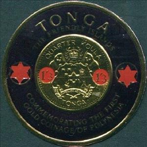 Stamp, Violet on Gold, Tonga,  , Coins