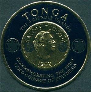 Stamp, Dark Blue on Gold, Tonga,  , Coins