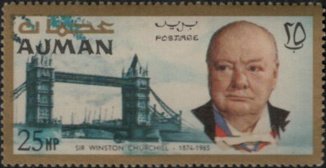 Winston Spencer Churchill and Tower-Bridge
