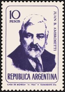 Stamp, Juan B. Ambrosetti (1865-1917), Argentina,  , Famous People, Scientists