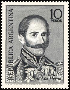 Stamp, General Juan de Las Heras (1780-1866), Argentina,  , Famous People, Generals