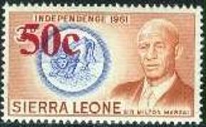 Stamp, Mi:SL 193 surcharged, Sierra Leone,  