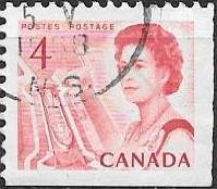 Stamp, QE II, ship in lock in the St. Lawrence Seaway, Canada,  , Famous People, Queens