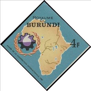Stamp, Africa and UN development emblem, Burundi,  